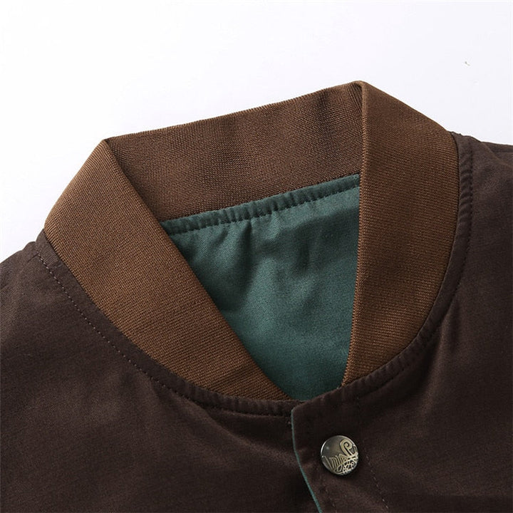 Herren Weinlese Knopf Daunen Jacke | Bomber