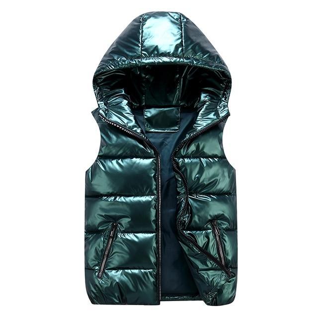Ärmellose Daunen Jacke mit Kapuze für Herren | Mit Reißverschluss