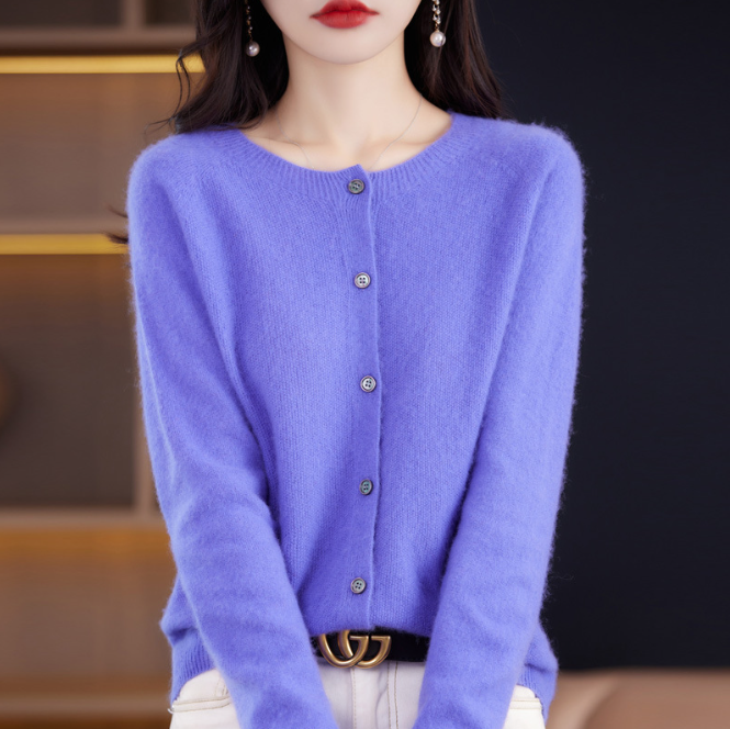 Elegante Woll-Cardigan mit Knopfverschluss