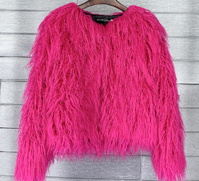 Damen Flauschiger Wintermantel | Lange Ärmel