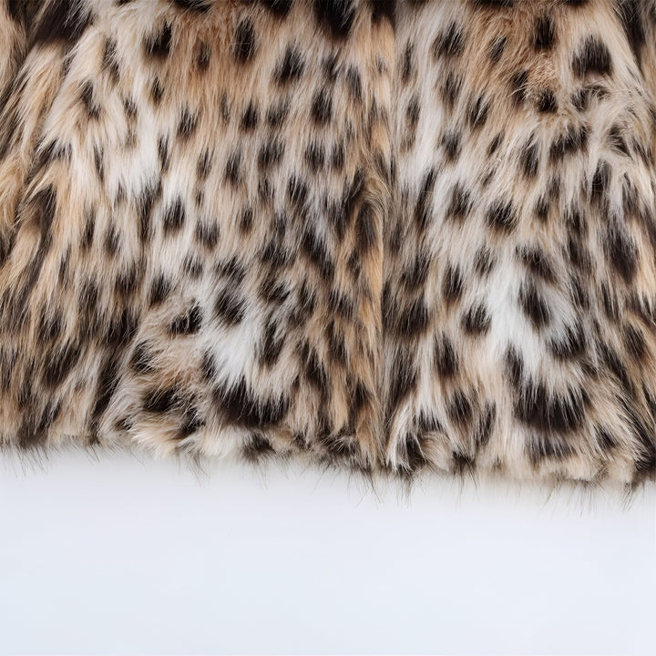 Damen Wintermantel mit Leopardenmuster | Warme