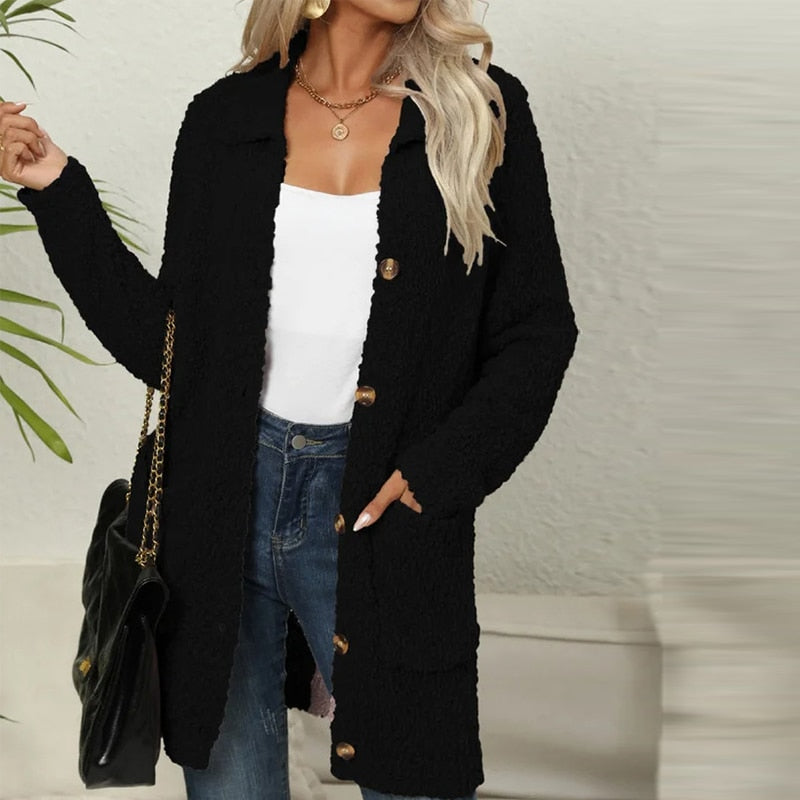 Damen Tasche Teddy Jacke | Lang