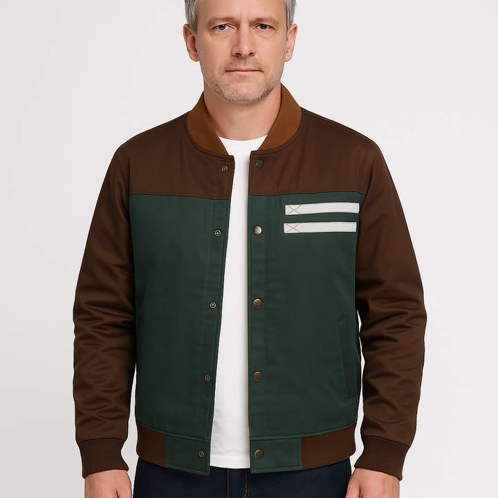 Herren Weinlese Knopf Daunen Jacke | Bomber