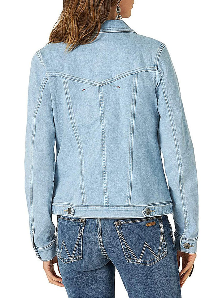 Damen Einreihig Jeansjacke mit Taschen | Langarm